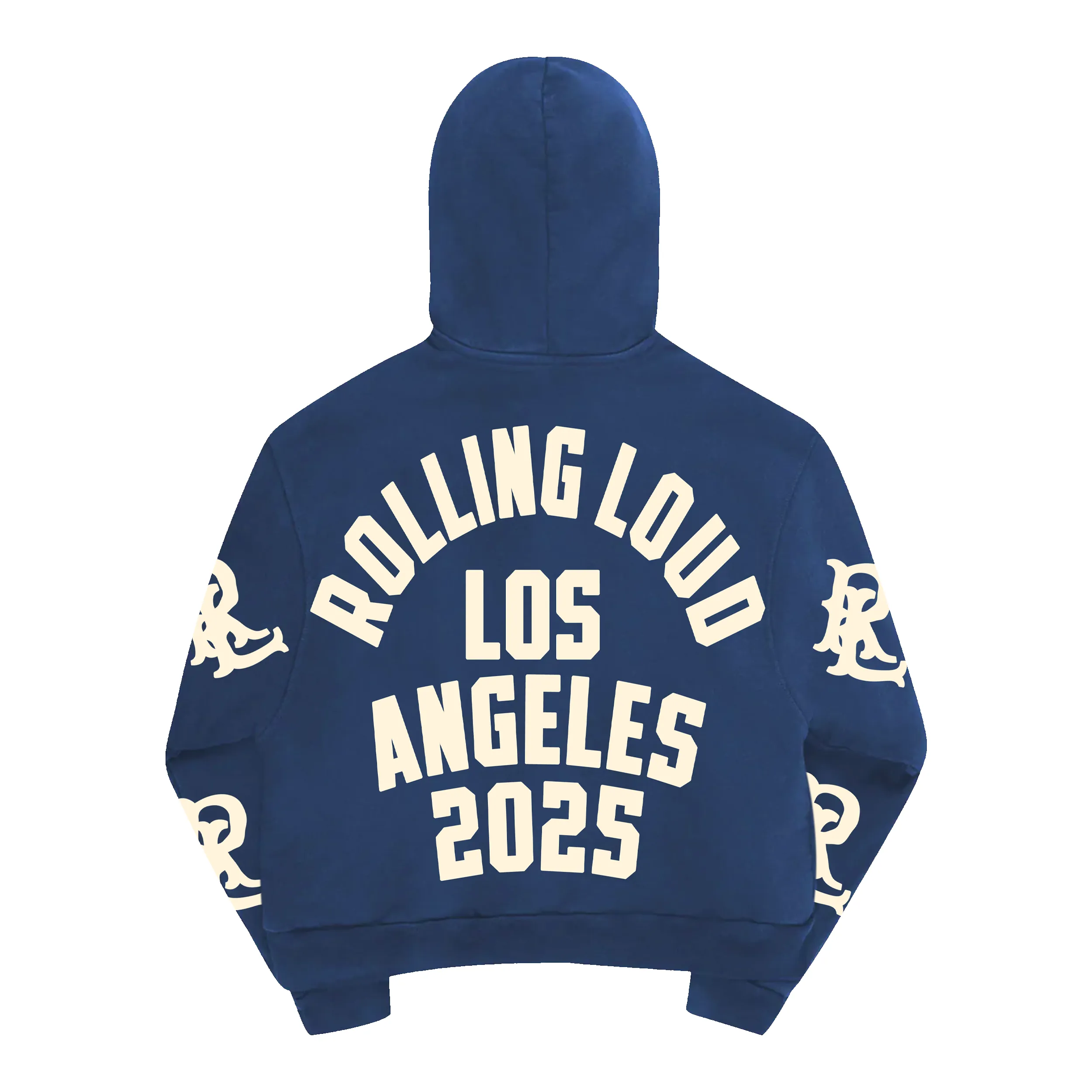 RL LA 25 Applique RLs Navy Zip Hoodie sold by Rolling Loud Merch product image thumbnail 2