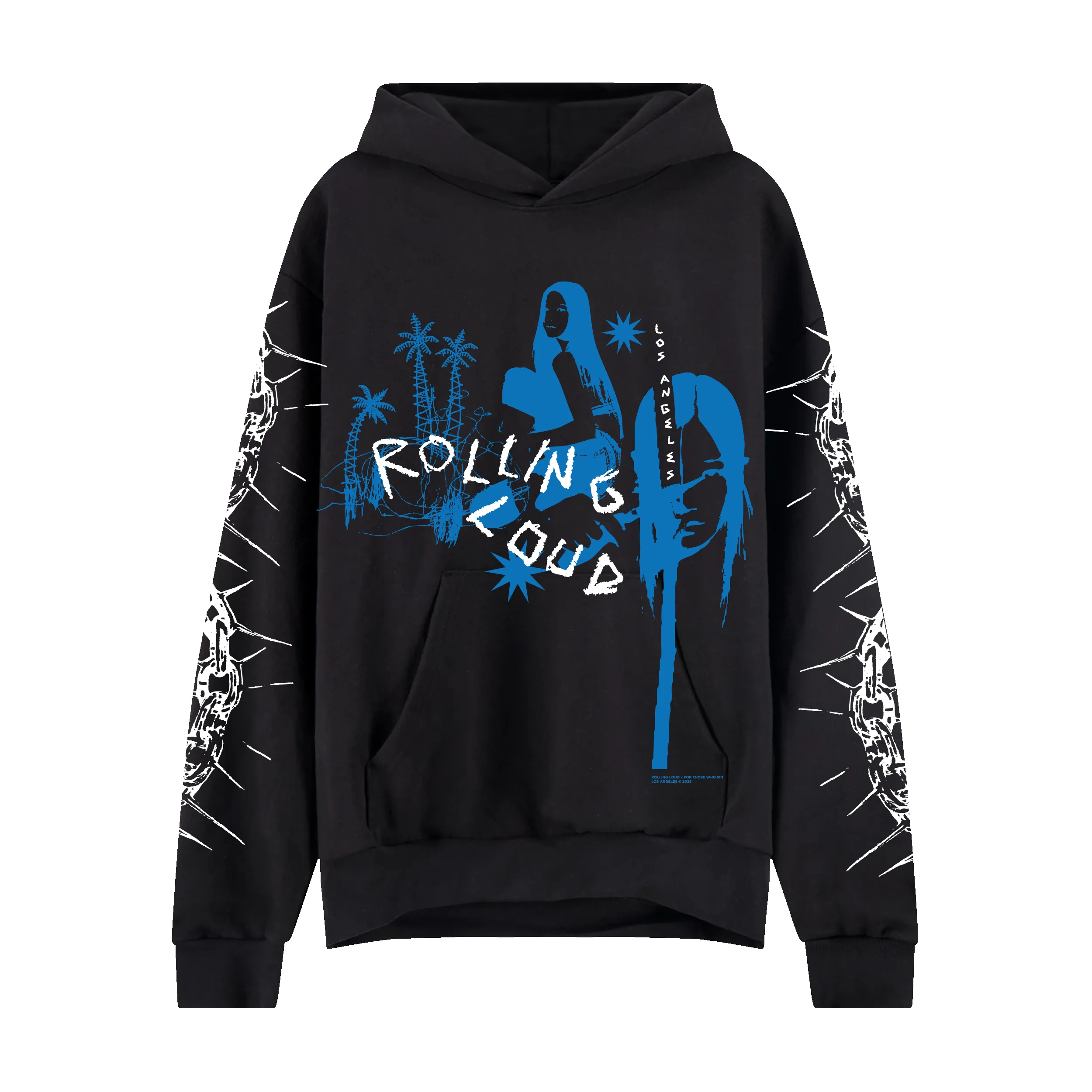 RL LA 25 Barbed Wire Headliners Black Hoodie sold by Rolling Loud Merch
