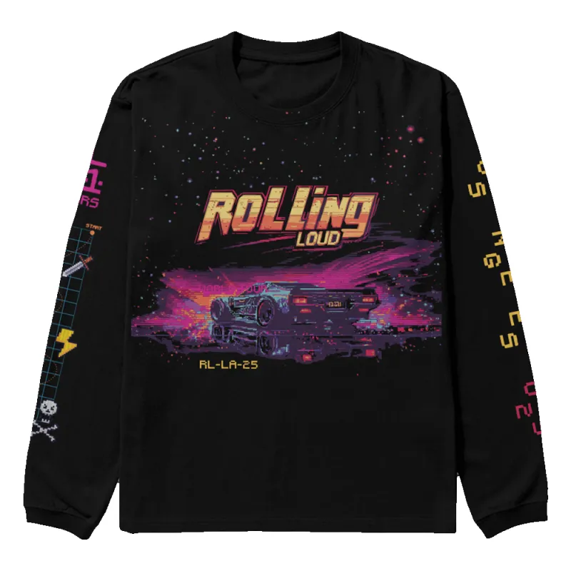 RL LA 25 Race Galaxy Black Lineup Longsleeve sold by Rolling Loud Merch
