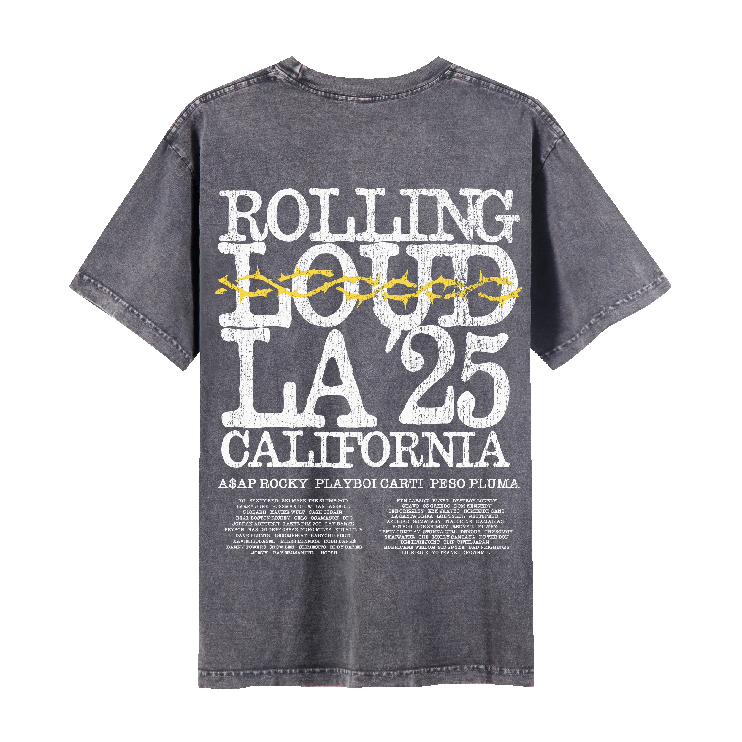 RL LA 25 Photo Vintage Black Lineup Tee sold by Rolling Loud Merch product image thumbnail 2