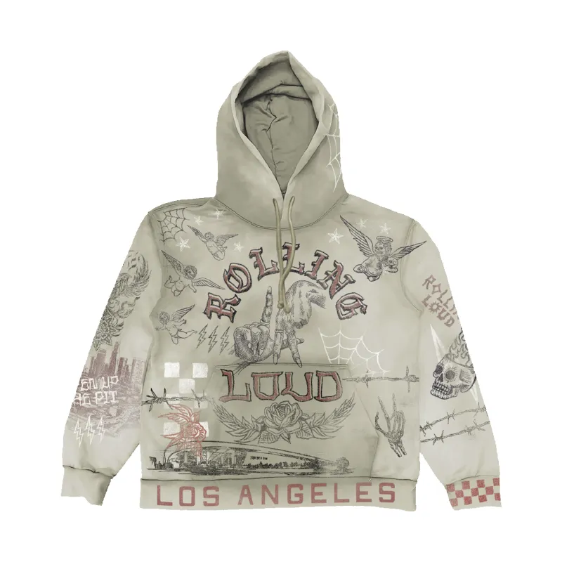 RL LA 25 Flash Khaki Hoodie sold by Rolling Loud Merch