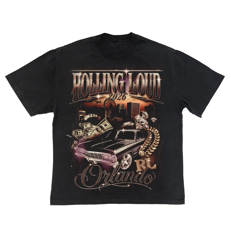 DONK WASHED BLACK BLING 26 LINEUP TEE made by Rolling Loud Merch