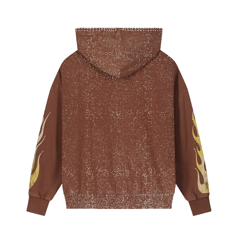 RL RFL SUNWASHED BLING BROWN ZIP HOODIE sold by Rolling Loud Merch product image thumbnail 2