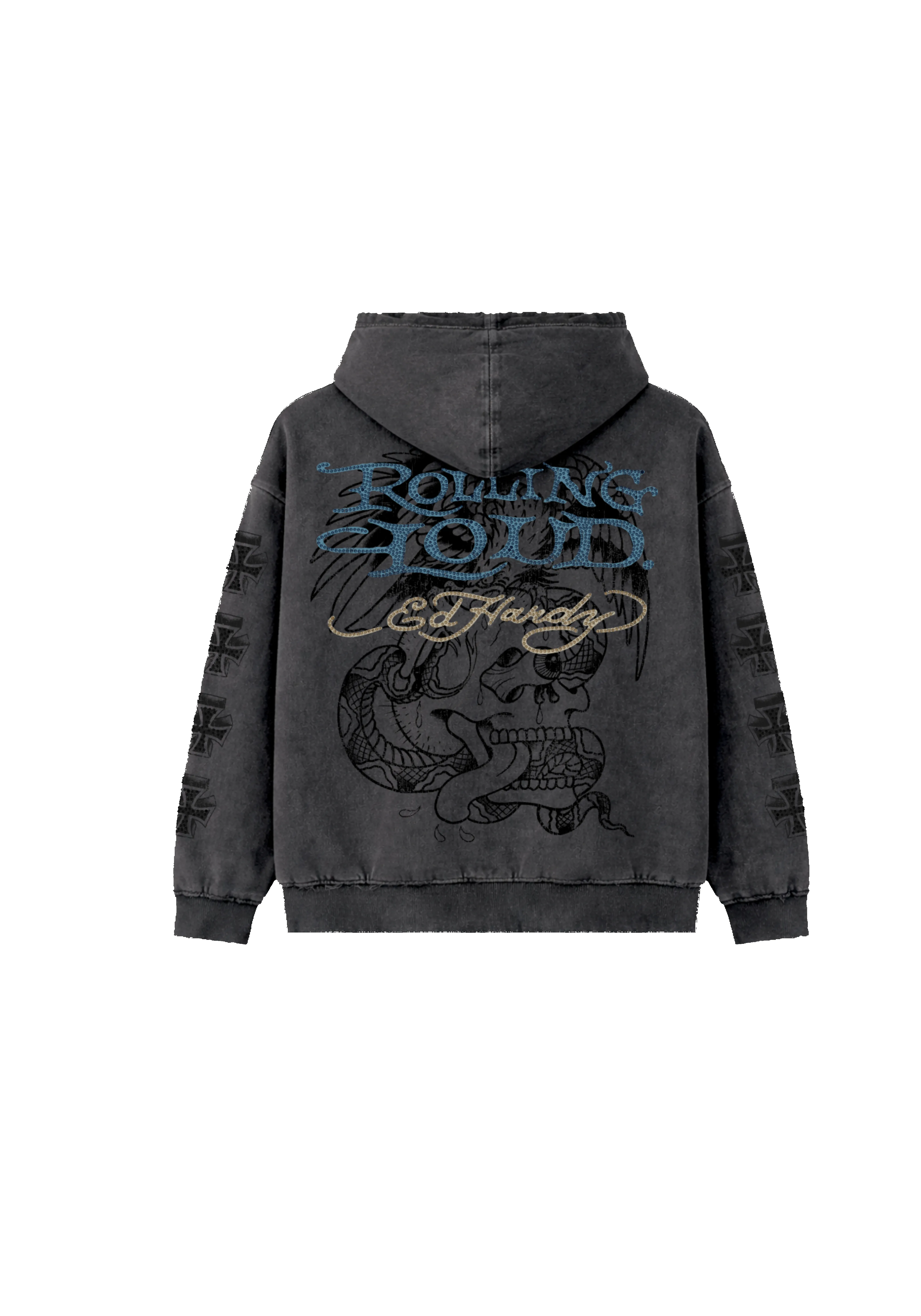 RL X ED HARDY CROSS HOODIE sold by Rolling Loud Merch product image thumbnail 2