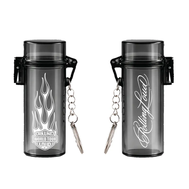 RL Flames Logo Lighter Case Black Keychain made by Rolling Loud Merch