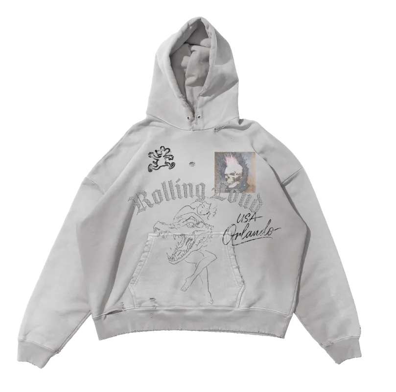 Signature Orlando Bling Grey PO Hoodie made by Rolling Loud Merch