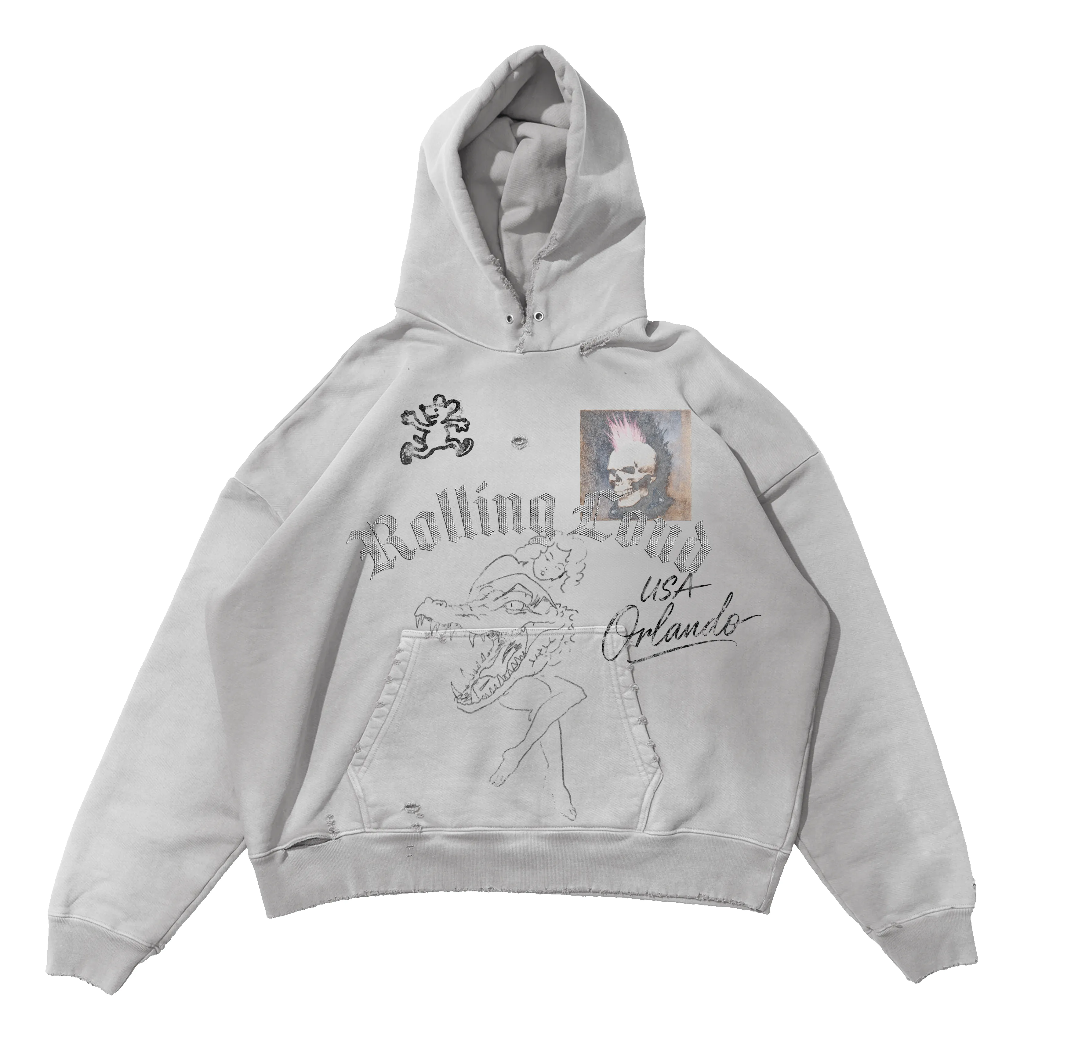 Signature Orlando Bling Grey PO Hoodie sold by Rolling Loud Merch