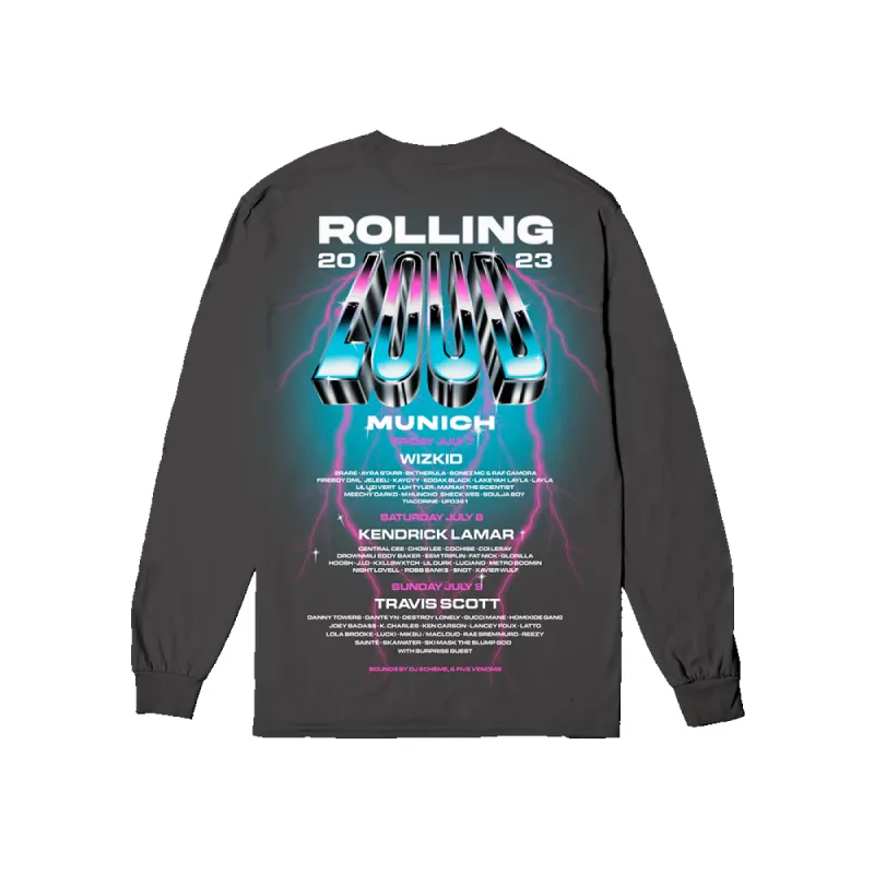 RL Munich 23 Blockbuster Pepper Longsleeve sold by Rolling Loud Merch