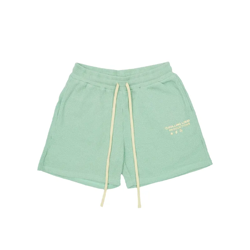 RL Productions Waffle Shorts Mint sold by Rolling Loud Merch
