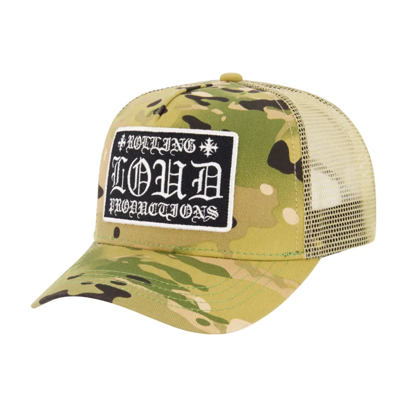 Loud Hearts Camo Trucker Hat sold by Rolling Loud Merch