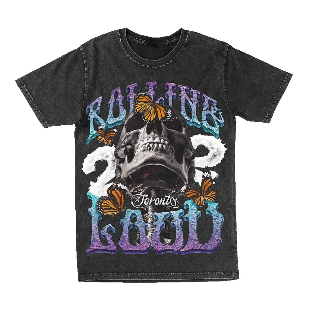 RL Black Skeleton T Shirt Washed Toronto 22' sold by Rolling Loud Merch