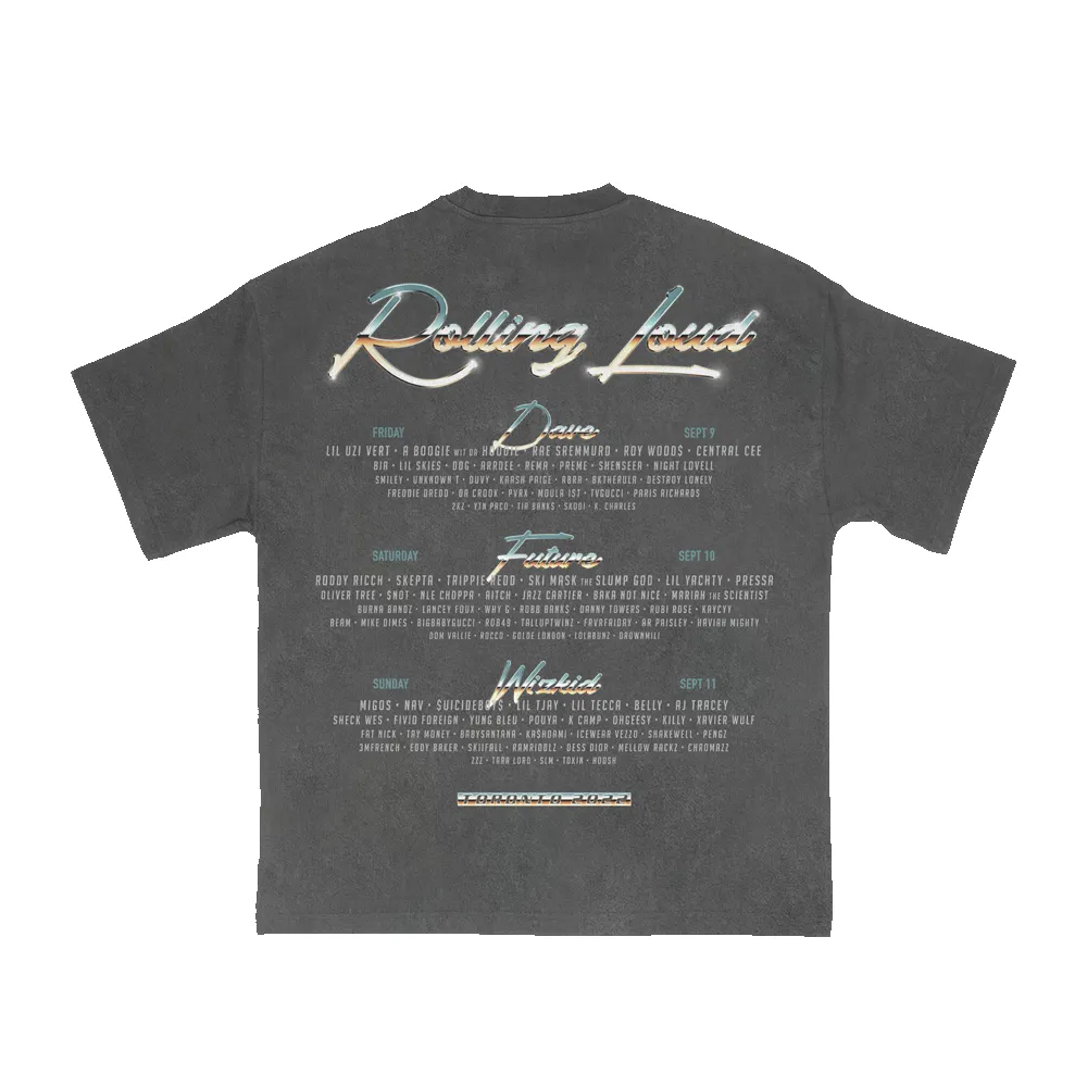 RL 80's Chrome T Shirt Acid Wash Toronto 22' sold by Rolling Loud Merch product image thumbnail 2