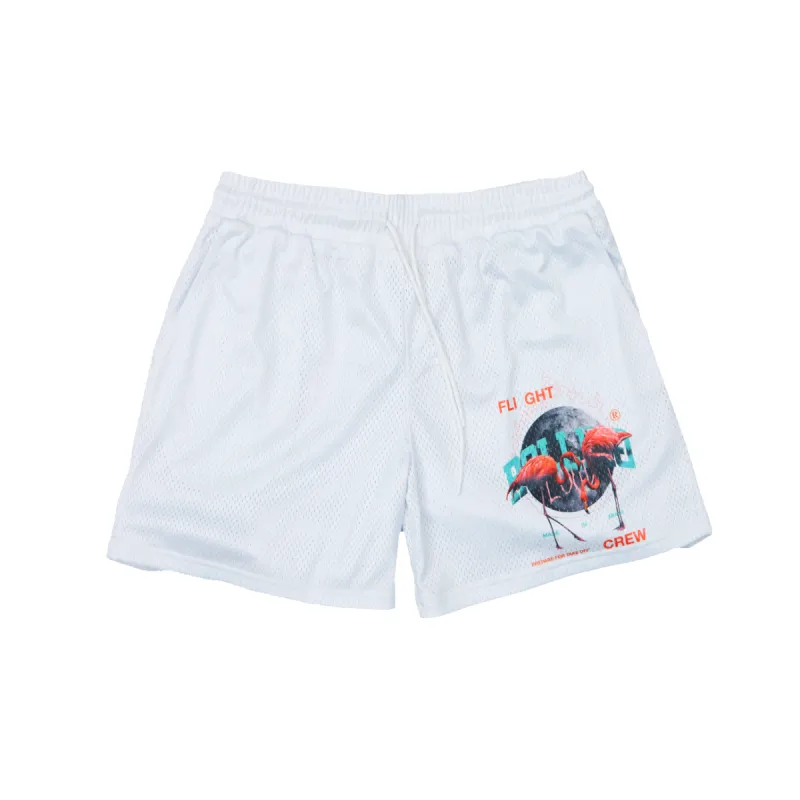 RL Flamingo Shorts White sold by Rolling Loud Merch