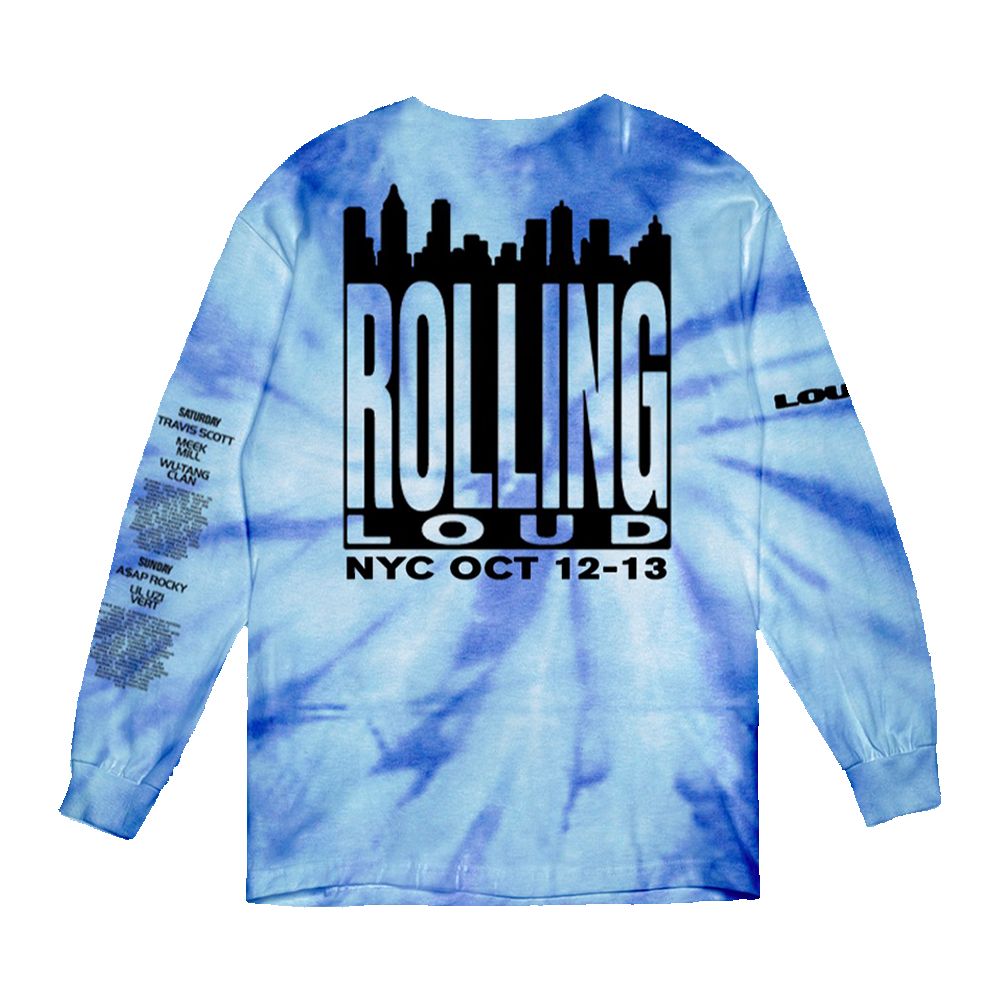 NY19 City Tie Dye LS Tee sold by Rolling Loud Merch