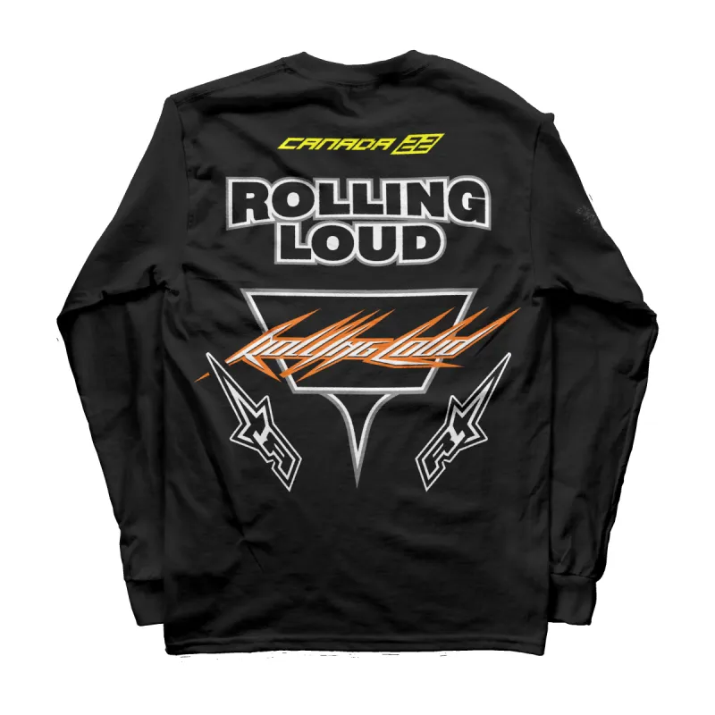 RL Super Moto Long Sleeve Black Tee Toronto 22 sold by Rolling Loud Merch