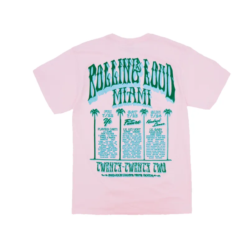 RL Palms T Shirt Pink Miami 22 sold by Rolling Loud Merch