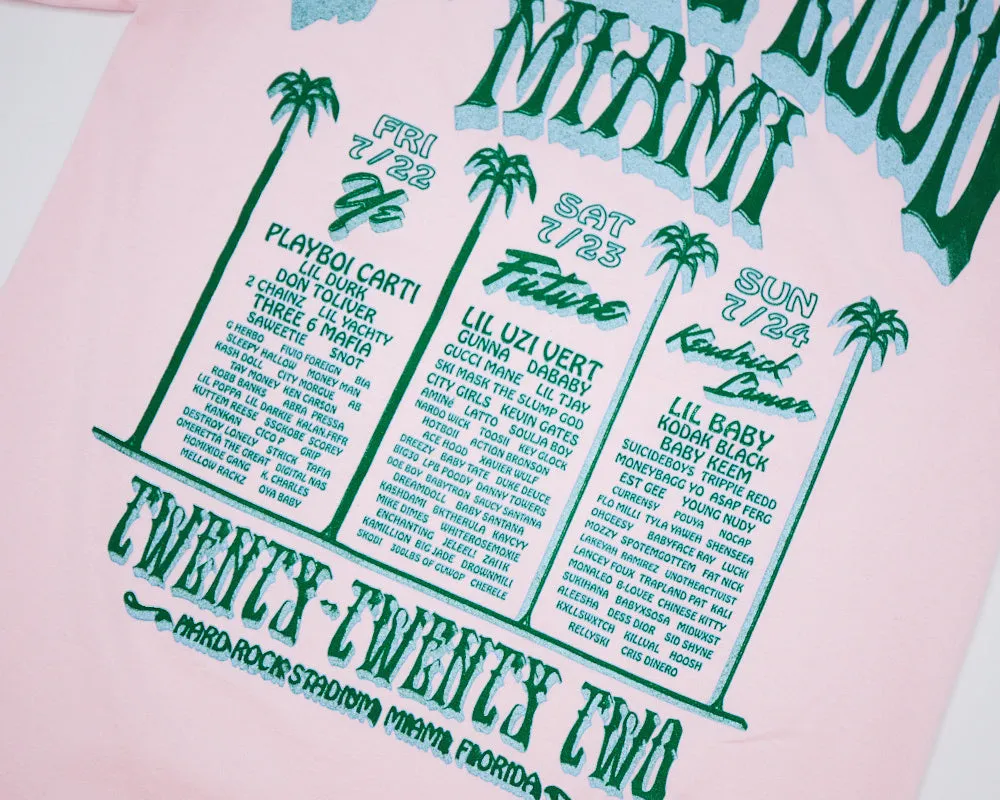 RL Palms T Shirt Pink Miami 22 sold by Rolling Loud Merch product image thumbnail 4