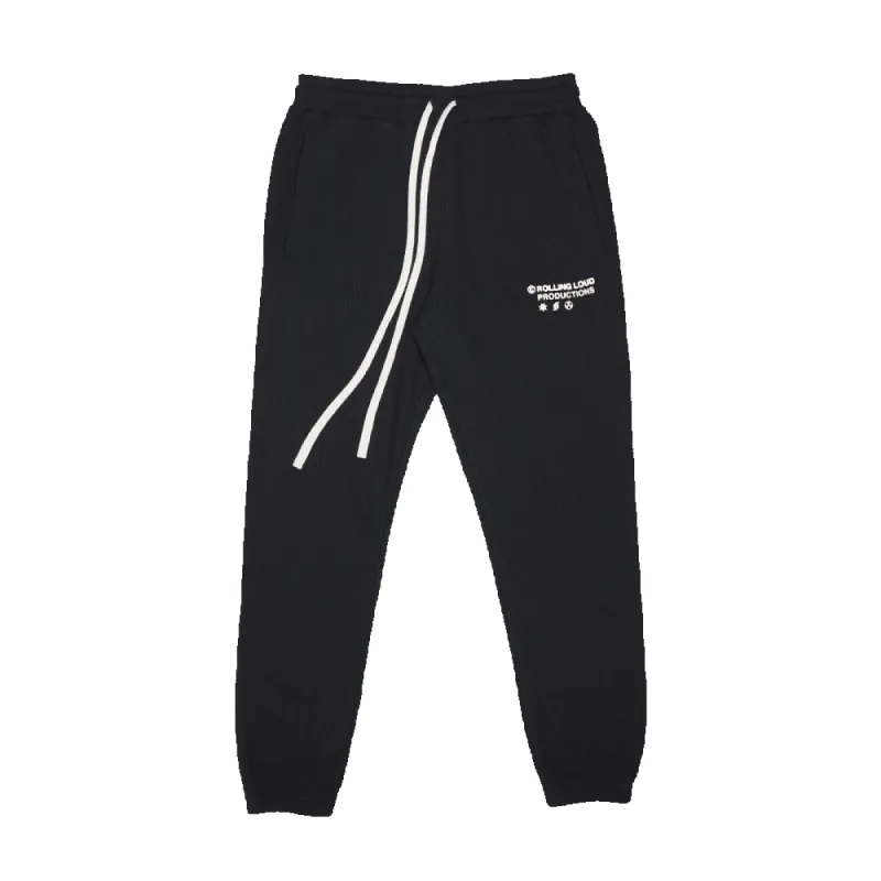 RL Productions Waffle Joggers Black sold by Rolling Loud Merch
