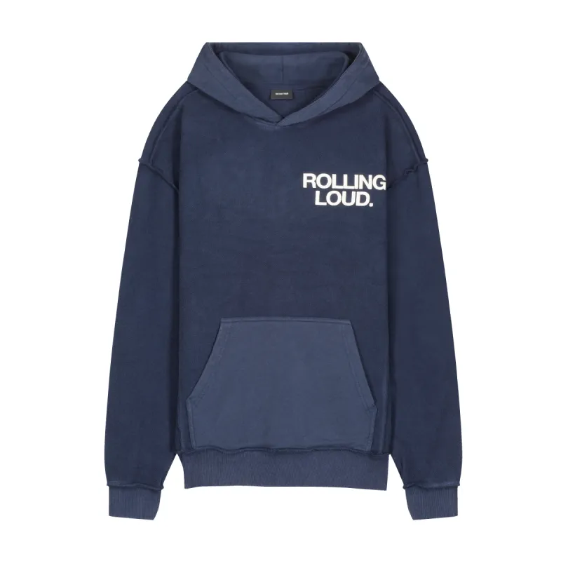 RL Dept. Washed Blue Reversed Terry Hoodie sold by Rolling Loud Merch