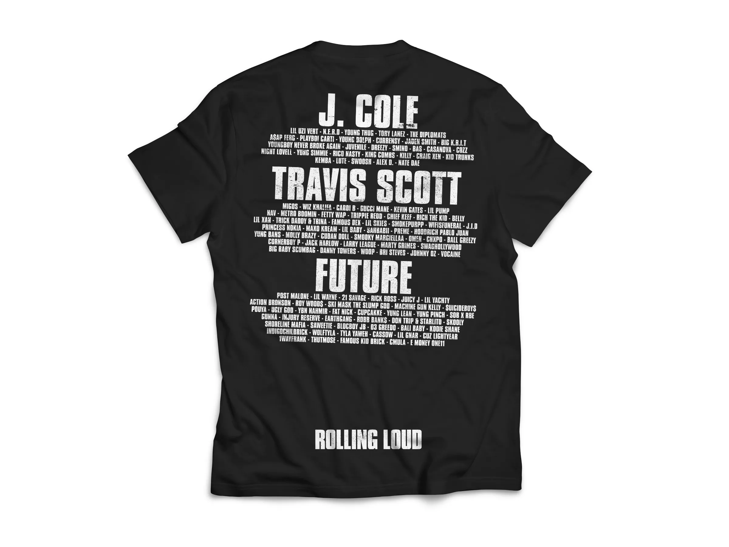Rolling Loud Miami Black Lineup Tee sold by Rolling Loud Merch product image thumbnail 2