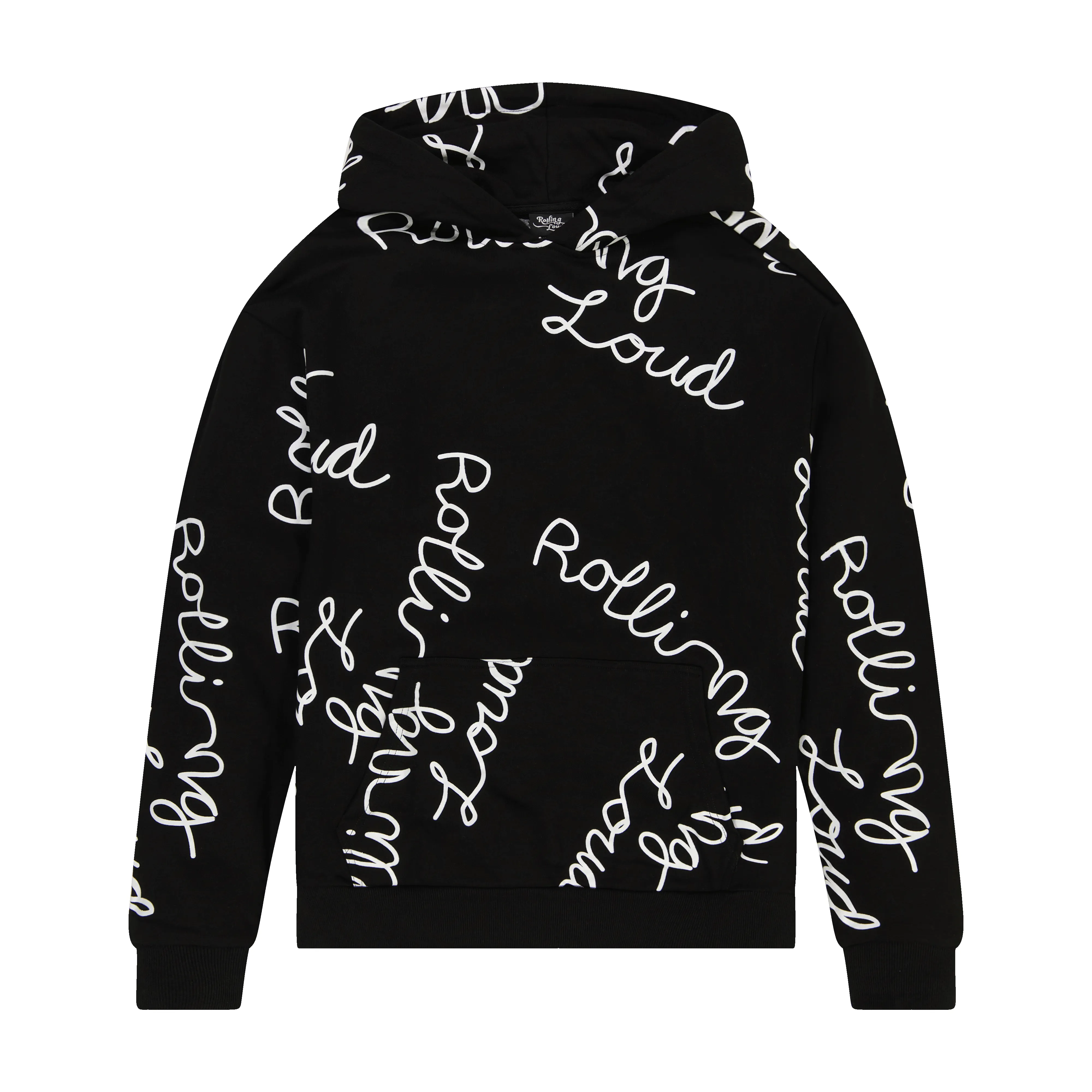 AOP Script Hoodie Black sold by Rolling Loud Merch
