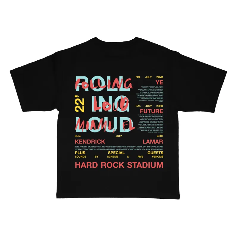 RL Exclusive Miami 2022 Line Up T Shirt Black sold by Rolling Loud Merch