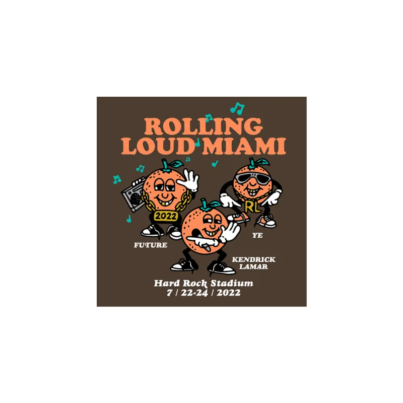 RL Orange Delight Bandana Miami 22' sold by Rolling Loud Merch
