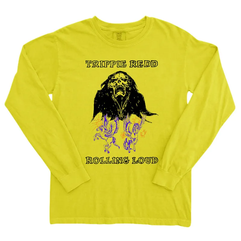 Trippie Redd x RL Stream Long Sleeve Yellow Tee sold by Rolling Loud Merch