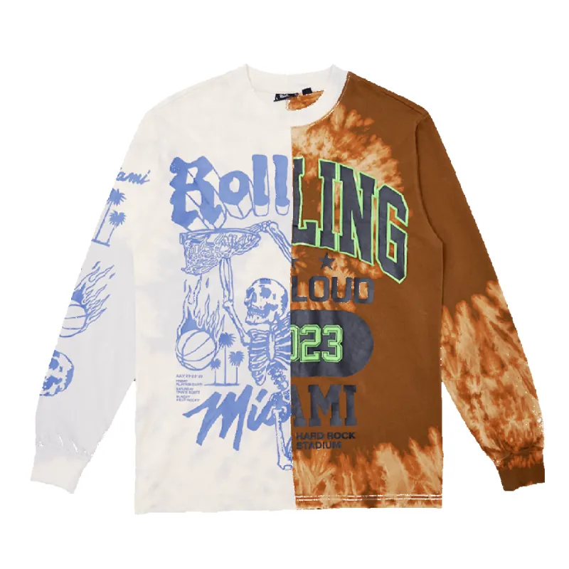RL Miami 23 Double Trouble Tan/Brown Tie Dye LS sold by Rolling Loud Merch