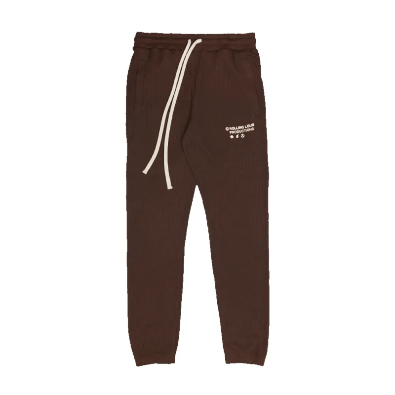 RL Productions Waffle Joggers Brown sold by Rolling Loud Merch