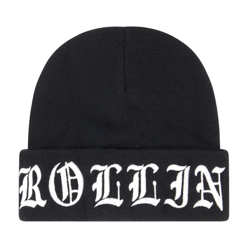 Old English Black Beanie made by Rolling Loud Merch