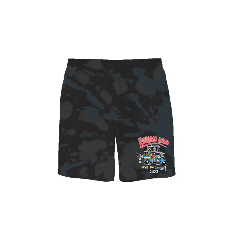 RL Thailand Tiger Style Black Tyedye Sweat Shorts sold by Rolling Loud Merch