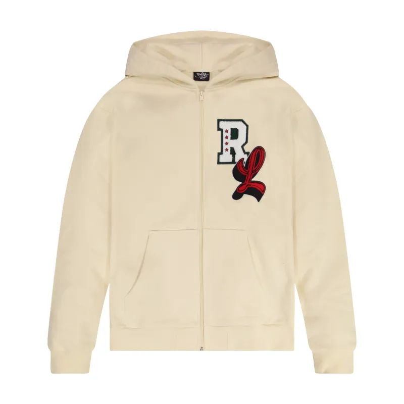 Big Chenille Zip-Up Sweatshirt Cream sold by Rolling Loud Merch