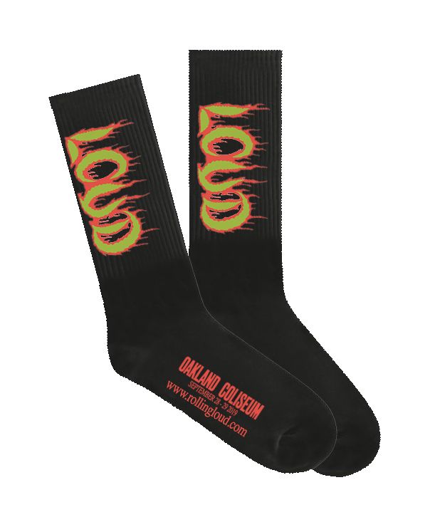 Loud Black Socks sold by Rolling Loud Merch