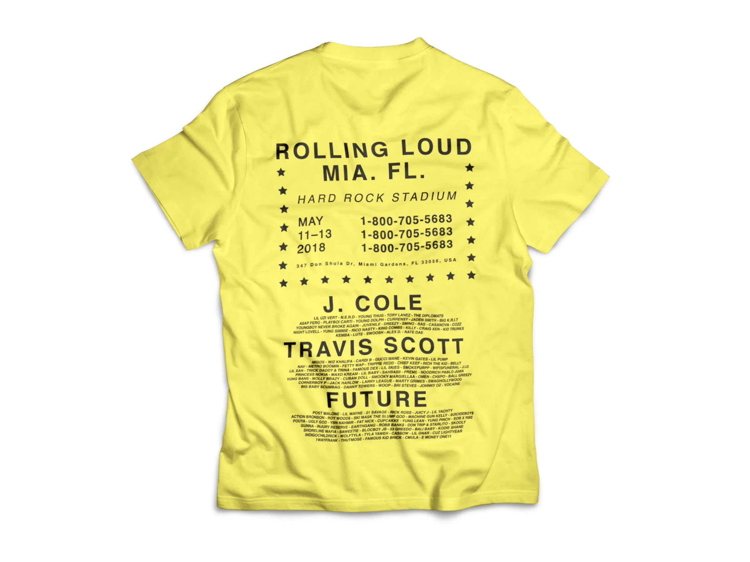 Miami Neon Lineup Tee sold by Rolling Loud Merch product image thumbnail 2