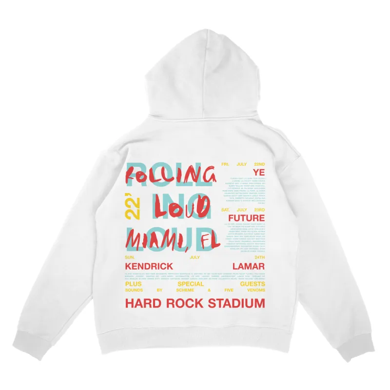 RL Exclusive Miami 2022 Line Up Hoodie White sold by Rolling Loud Merch