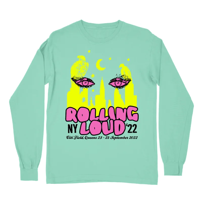 RL Night Pigeons Long Sleeve Tee NYC 22 sold by Rolling Loud Merch