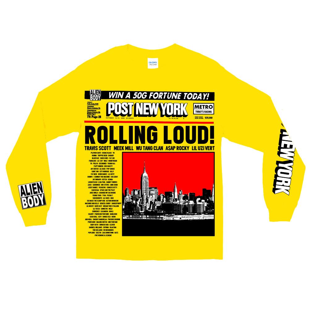 NY19 RL x AB Post Show LS Tee sold by Rolling Loud Merch