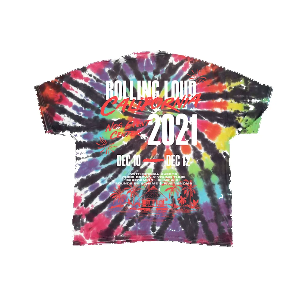 Sunshine Tie Dye Tee LA 2021 sold by Rolling Loud Merch product image thumbnail 2