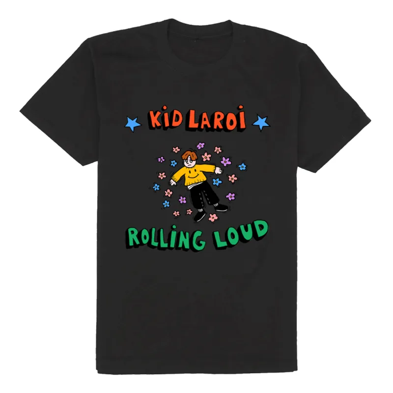 Kid Laroi x Rolling Loud Vintage Black Tee sold by Rolling Loud Merch