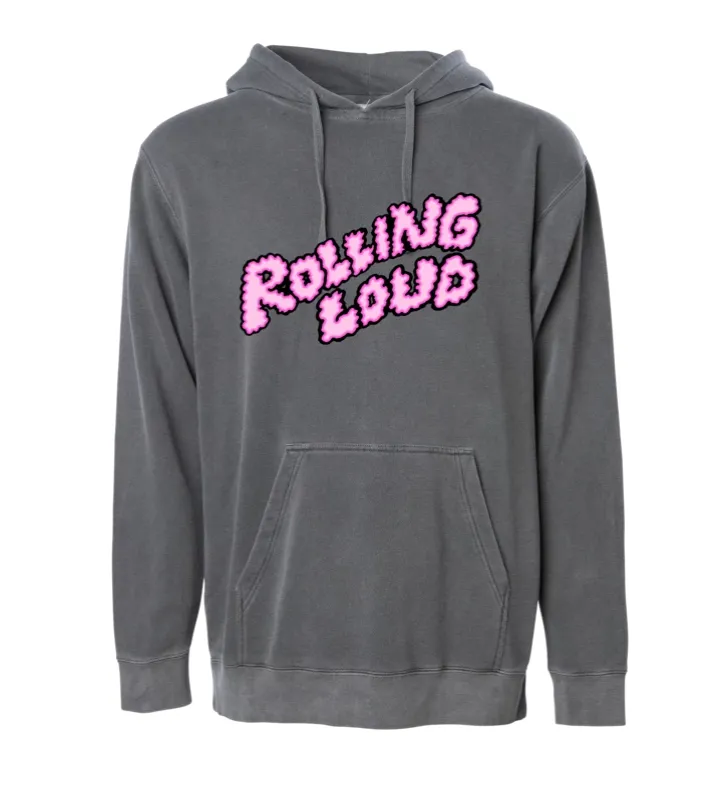 Puffy Logo Pigment Dyed Vintage Black Hoodie sold by Rolling Loud Merch