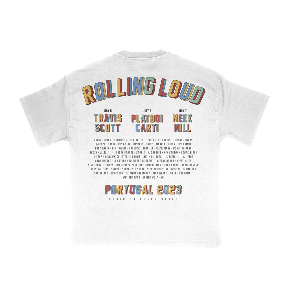 White Portugal 23 Exclusive Line Up Tee sold by Rolling Loud Merch