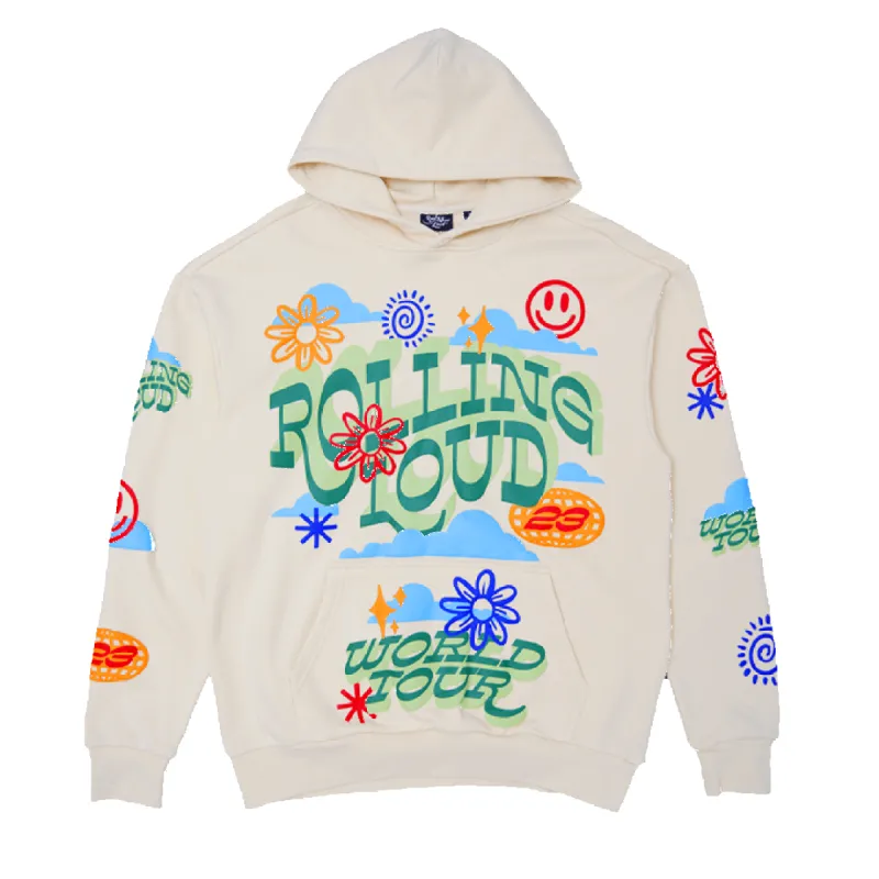 RL Wild World Tour Cream Hoodie sold by Rolling Loud Merch