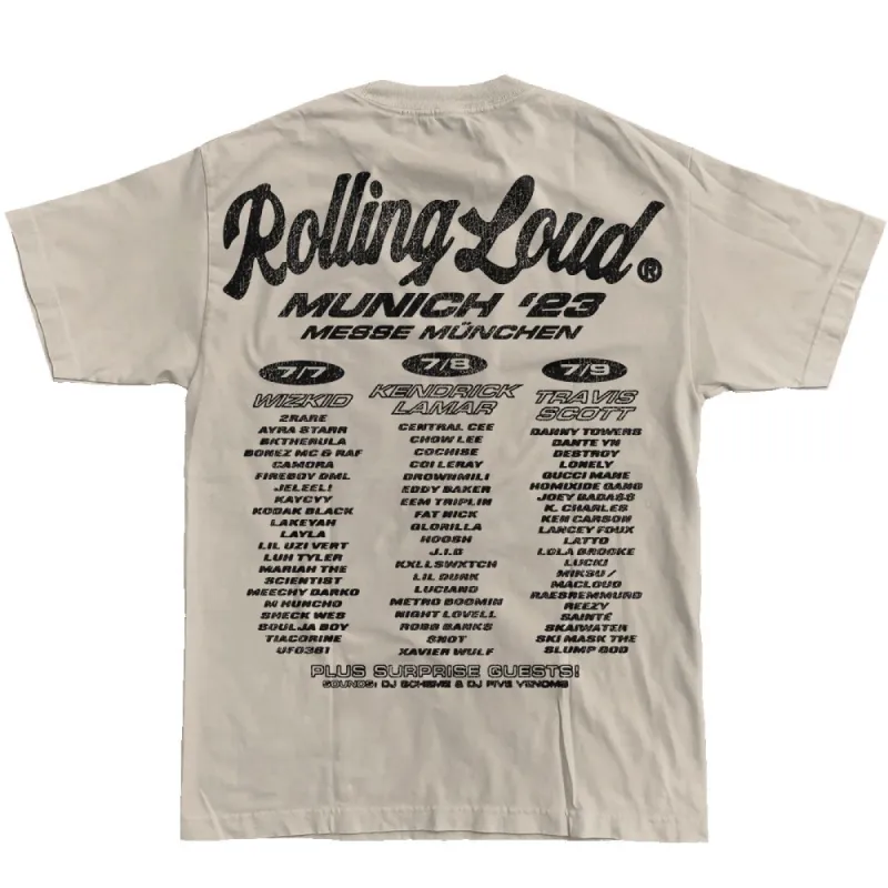 RL Munich 23 Script Lineup Tee sold by Rolling Loud Merch