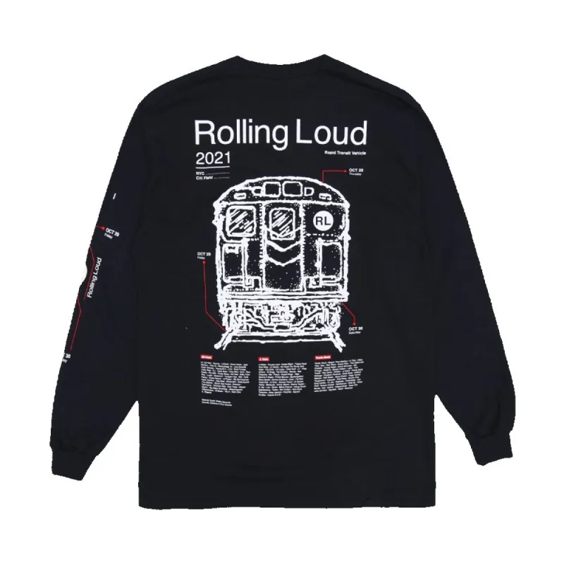 Rapid Transit Black LS Tee NYC 2021 sold by Rolling Loud Merch