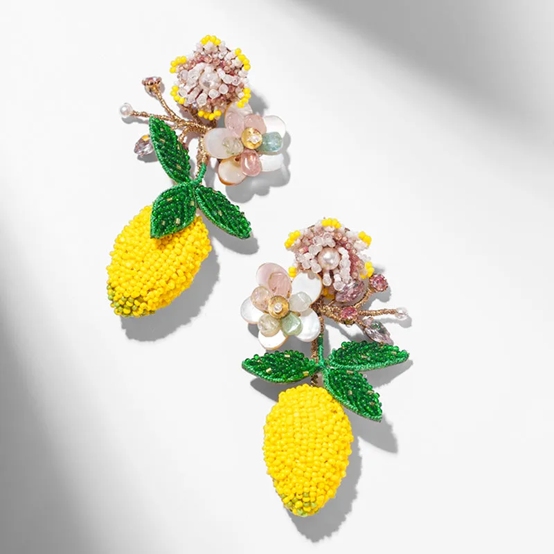 Lemon Earrings made by Deepa Gurnari