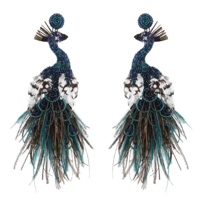 Peacock Earrings made by Deepa Gurnari
