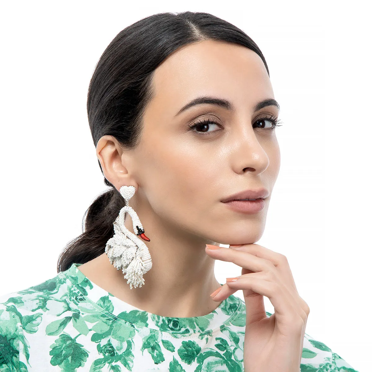 Swan Earrings sold by Deepa Gurnari product image thumbnail 3