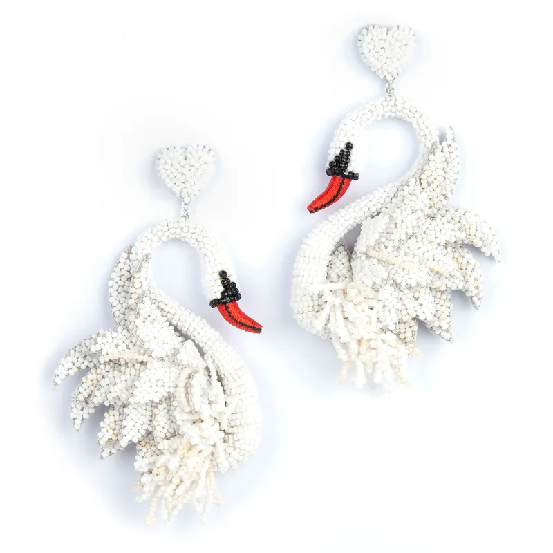 Swan Earrings made by Deepa Gurnari