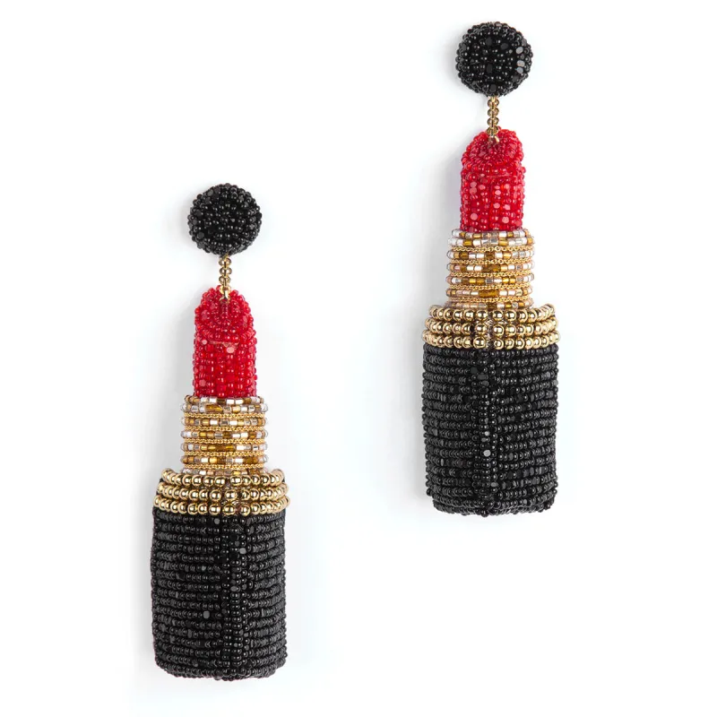 Lipstick Earrings made by Deepa Gurnari